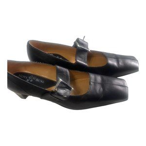 NOTA BENE Black Belted Pumps Leather Sole/Heels 2” Shoes Size 38 (8)
